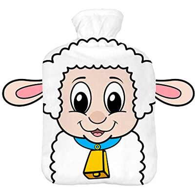 Ferocity Bouillotte avec housse pull 2 l Avec beau imprimé polaire En caoutchouc Avec couvercle Mouton blanc avec oreilles 092 Ferocity Bouillotte avec housse pull 2 l Avec beau imprimé polaire En caoutchouc Avec couvercle Mouton blanc avec oreilles 092