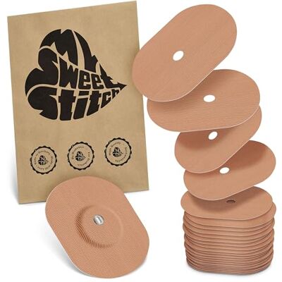 MySweetStitch FreeStyle Libre 3/3 Plus Overpatch – 25x patchs de fixation ovales, maintien extra fort sur le capteur, imperméable & doux pour la peau, hypoallergénique, Made in Germany, Beige MySweetStitch FreeStyle Libre 3/3 Plus Overpatch – 25x patchs de fixation ovales, maintien extra fort sur le capteur, imperméable & doux pour la peau, hypoallergénique, Made in Germany, Beige