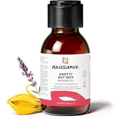 Naissance Knotty but Nice Huile de massage sensuelle et aphrodisique 100 ml Mélange 100 % naturel d'huile de pépins de raisin et d'huiles essentielles Naissance Knotty but Nice Huile de massage sensuelle et aphrodisique 100 ml Mélange 100 % naturel d'huile de pépins de raisin et d'huiles essentielles