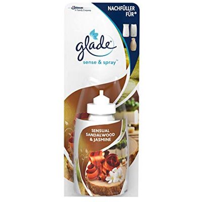 Glade (Brise) Sense & Spray Recharge de spray automatique avec détecteur de mouvement, désodorisant Sensual Bois de santal et jasmin (bois de santal de Bali et jasmin), 1 pièce (1 x 18 ml) Glade (Brise) Sense & Spray Recharge de spray automatique avec détecteur de mouvement, désodorisant Sensual Bois de santal et jasmin (bois de santal de Bali et jasmin), 1 pièce (1 x 18 ml)