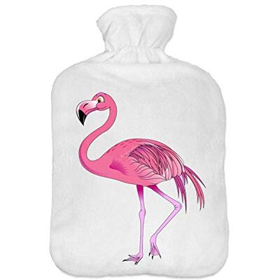 Ferocity Bouillotte avec housse pull 2 l Avec beau imprimé polaire En caoutchouc Avec couvercle Flamant rose 092 Ferocity Bouillotte avec housse pull 2 l Avec beau imprimé polaire En caoutchouc Avec couvercle Flamant rose 092