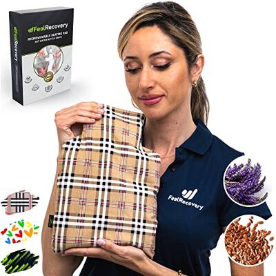 Feel Recovery Coussin Chauffant en Forme de Bouteille d'eau Chaude Bouillotte Sèche Micro Onde (30x22 cm) Compresse Chauffante de Graines de Lin Aromatiques Housse Lavable, 100% Coton et Lavande (Oxford) Feel Recovery Coussin Chauffant en Forme de Bouteille d'eau Chaude Bouillotte Sèche Micro Onde (30x22 cm) Compresse Chauffante de Graines de Lin Aromatiques Housse Lavable, 100% Coton et Lavande (Oxford)