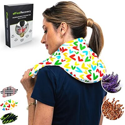 Feel Recovery Coussin Chauffant Micro-onde pour le Cervical Bouillotte Sèche Epaule et Nuque (60x22 cm) Compresse Chauffante de Graines de Lin Aromatiques Housse Lavable, 100% Coton et Lavande (Cœurs) Feel Recovery Coussin Chauffant Micro-onde pour le Cervical Bouillotte Sèche Epaule et Nuque (60x22 cm) Compresse Chauffante de Graines de Lin Aromatiques Housse Lavable, 100% Coton et Lavande (Cœurs)