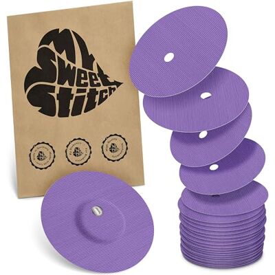 MySweetStitch FreeStyle Libre 3/3 Plus Overpatch – 25x patchs de fixation ronds, maintien extra fort sur le capteur, imperméable & doux pour la peau, hypoallergénique, Made in Germany, Purple MySweetStitch FreeStyle Libre 3/3 Plus Overpatch – 25x patchs de fixation ronds, maintien extra fort sur le capteur, imperméable & doux pour la peau, hypoallergénique, Made in Germany, Purple