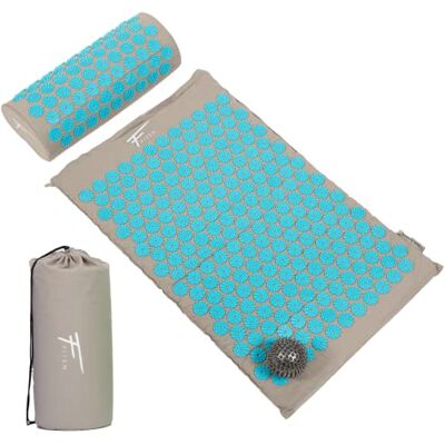 Fitem Kit d'acupression Relaxation Musculaire Tapis, Coussin Fleur, Sac, Boule de Massage, Soulage douleurs Dos et Cou Fitem Kit d'acupression Relaxation Musculaire Tapis, Coussin Fleur, Sac, Boule de Massage, Soulage douleurs Dos et Cou