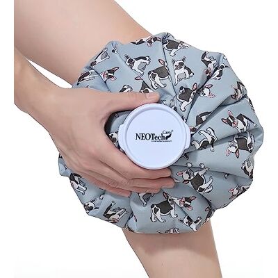 NEOtech Care Poche de glace Vessie cryothérapie Premiers soins Couvercle vissable (Design Bouledogue bleu, 28cm diamètre) NEOtech Care Poche de glace Vessie cryothérapie Premiers soins Couvercle vissable (Design Bouledogue bleu, 28cm diamètre)
