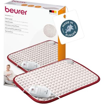 Beurer Coussin chauffant HK Comfort, coussin chauffant électrique flexible avec surface super douce, chaleur réglable avec 3 réglages de température, lavable en machine, arrêt automatique, 100 watts, Beurer Coussin chauffant HK Comfort, coussin chauffant électrique flexible avec surface super douce, chaleur réglable avec 3 réglages de température, lavable en machine, arrêt automatique, 100 watts,