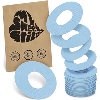 MySweetStitch Ringpatch cathéter Medium – 25x patchs de fixation ronds pour sets de perfusion, maintien extra fort, imperméable & doux pour la peau, Made in Germany, Ice Blue MySweetStitch Ringpatch cathéter Medium – 25x patchs de fixation ronds pour sets de perfusion, maintien extra fort, imperméable & doux pour la peau, Made in Germany, Ice Blue