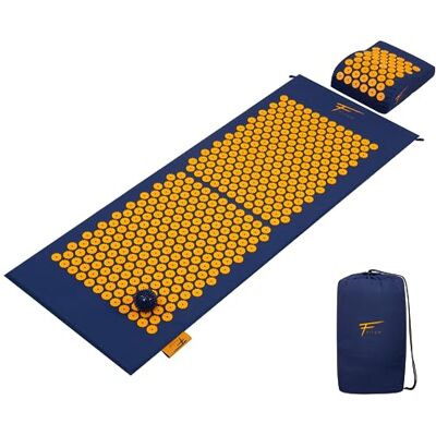 Fitem Kit d'acupression XL Tapis d'Acupression + Coussin + Boule de Massage Soulage douleurs Dos et Cou Sciatique Massage dos Relaxation Musculaire Récupération post-sport (Bleu-orange) Fitem Kit d'acupression XL Tapis d'Acupression + Coussin + Boule de Massage Soulage douleurs Dos et Cou Sciatique Massage dos Relaxation Musculaire Récupération post-sport (Bleu-orange)