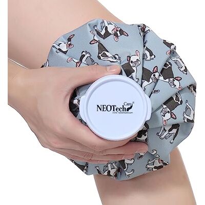 NEOtech Care Poche de glace Vessie cryothérapie Premiers soins Couvercle vissable (Design Bouledogue bleu, 20cm diamètre) NEOtech Care Poche de glace Vessie cryothérapie Premiers soins Couvercle vissable (Design Bouledogue bleu, 20cm diamètre)