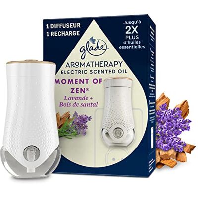 Glade Aromatherapy Electric Scented Oil Diffuseur électrique + Recharge Moment of Zen parfum Lavande et Bois de Santal, 20 ml Glade Aromatherapy Electric Scented Oil Diffuseur électrique + Recharge Moment of Zen parfum Lavande et Bois de Santal, 20 ml