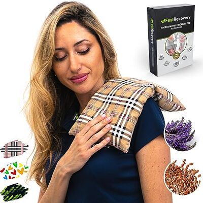 Feel Recovery Bouillotte Sèche Graines de Lin Coussin Chauffant Micro Onde contre Douleur Musculaire (35x18 cm) Compresse Chauffante de Graines Aromatiques Housse Lavable, 100% Coton et Odeur Lavande (Oxford) Feel Recovery Bouillotte Sèche Graines de Lin Coussin Chauffant Micro Onde contre Douleur Musculaire (35x18 cm) Compresse Chauffante de Graines Aromatiques Housse Lavable, 100% Coton et Odeur Lavande (Oxford)