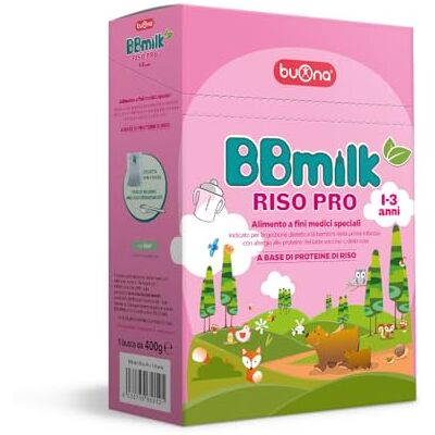 Buona BB Milk RISO PRO 1-3 ans 400g, Aliment alternatif au lait en poudre pour enfants souffrant de troubles des protéines de lait de vache ou de soja, avec DHA, calcium et nucléotides Buona BB Milk RISO PRO 1-3 ans 400g, Aliment alternatif au lait en poudre pour enfants souffrant de troubles des protéines de lait de vache ou de soja, avec DHA, calcium et nucléotides