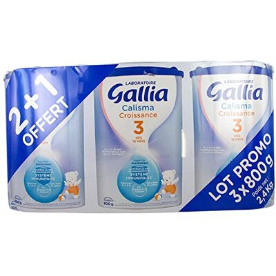 Gallia Calisma lait croissance 3 dès 12 mois 3x800g Gallia Calisma lait croissance 3 dès 12 mois 3x800g