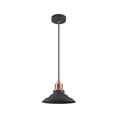 GTV Lampe de plafond LORET M, 8731, AC220-240 V, 50/60 Hz, 1 ampoule E27, max. 40 W, diamètre 20,5 cm, IP20, noir GTV Lampe de plafond LORET M, 8731, AC220-240 V, 50/60 Hz, 1 ampoule E27, max. 40 W, diamètre 20,5 cm, IP20, noir