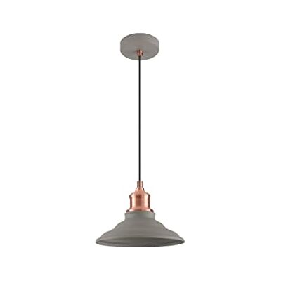 GTV Lampe de plafond LORET M, 8854, AC220-240 V, 50/60 Hz, 1 ampoule E27, max. 40 W, diamètre 20,5 cm, IP20, gris GTV Lampe de plafond LORET M, 8854, AC220-240 V, 50/60 Hz, 1 ampoule E27, max. 40 W, diamètre 20,5 cm, IP20, gris