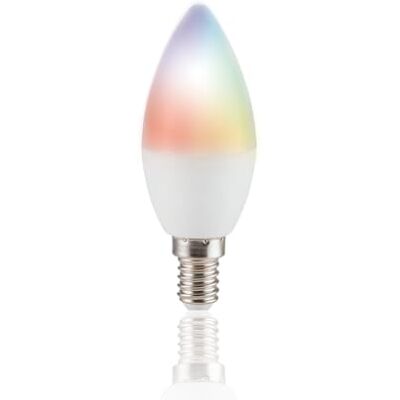 energeeks Ampoule intelligente LED Multicolore RGB Format bougie Culot E14-5W 470 lumens Température réglable Wifi + Bluetooth Connectivité avec Alexa et Google energeeks Ampoule intelligente LED Multicolore RGB Format bougie Culot E14-5W 470 lumens Température réglable Wifi + Bluetooth Connectivité avec Alexa et Google
