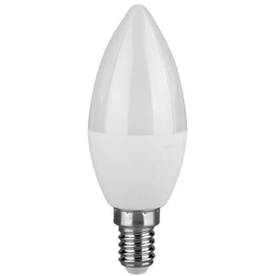 V-TAC Ampoule LED Bougie avec attaque Edison E14, 3,7W (équivalent à 25W) 320 Lumen 3000K Blanc Chaud Ouverture du faisceau lumineux 180° Efficacité Maximale et Économie d'Énergie (Lot de 1) V-TAC Ampoule LED Bougie avec attaque Edison E14, 3,7W (équivalent à 25W) 320 Lumen 3000K Blanc Chaud Ouverture du faisceau lumineux 180° Efficacité Maximale et Économie d'Énergie (Lot de 1)