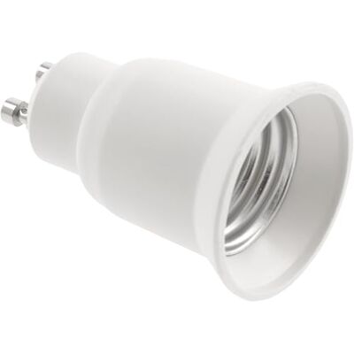 GTV Adaptateur de douille GU10 vers E27 pour ampoule LED halogène et basse consommation GTV Adaptateur de douille GU10 vers E27 pour ampoule LED halogène et basse consommation
