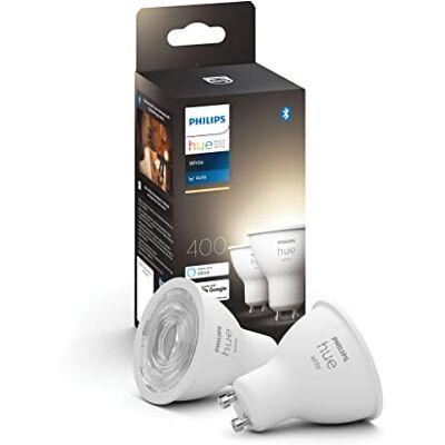 Philips Spot 2-Pack GU10 Duurzame LED Verlichting Warmwit Licht Dimbaar Verbind met Bluetooth of Hue Bridge Werkt met Alexa en Google Home Philips Spot 2-Pack GU10 Duurzame LED Verlichting Warmwit Licht Dimbaar Verbind met Bluetooth of Hue Bridge Werkt met Alexa en Google Home