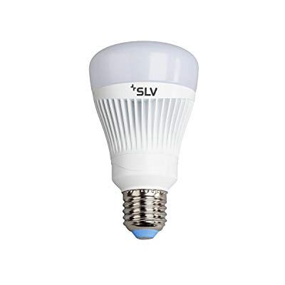 SLV PLAY Ampoule LED Smart Wi-Fi à intensité variable multicolore E27 16 millions de couleurs (RGBW), 11,5 W, remplace 60 W, sans hub, compatible avec Alexa et Google Home, 806 lumens SLV PLAY Ampoule LED Smart Wi-Fi à intensité variable multicolore E27 16 millions de couleurs (RGBW), 11,5 W, remplace 60 W, sans hub, compatible avec Alexa et Google Home, 806 lumens