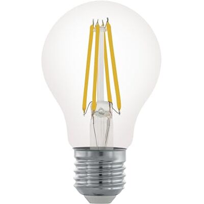 EGLO Ampoule LED E27, lampe classique dimmable, éclairage rétro, 7,5 watts (correspond à 60 watts), 806 lumens, blanc chaud, 2700 Kelvin, ampoule Edison A60, Ø 6 cm EGLO Ampoule LED E27, lampe classique dimmable, éclairage rétro, 7,5 watts (correspond à 60 watts), 806 lumens, blanc chaud, 2700 Kelvin, ampoule Edison A60, Ø 6 cm