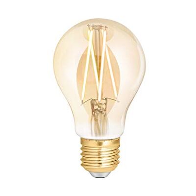 WiZ Ampoule LED intelligente A60 E27 à intensité variable, puissance 7 W-54 W, 2000 K-4500 K, lm720, application et contrôle vocal Alexa, Siri, Google et IFTTT), filament blanc ambré, A60-E27 WiZ Ampoule LED intelligente A60 E27 à intensité variable, puissance 7 W-54 W, 2000 K-4500 K, lm720, application et contrôle vocal Alexa, Siri, Google et IFTTT), filament blanc ambré, A60-E27