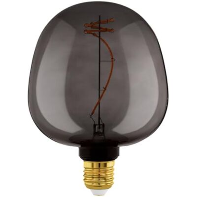 EGLO Grosse ampoule LED E27 filament spirale, lampe décorative Big Size à intensité variable, luminaire vintage extra-large en noir, 4 watts, 40 lumens, blanc chaud, 2000 K, L 18 cm EGLO Grosse ampoule LED E27 filament spirale, lampe décorative Big Size à intensité variable, luminaire vintage extra-large en noir, 4 watts, 40 lumens, blanc chaud, 2000 K, L 18 cm