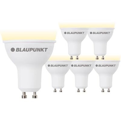 Blaupunkt GU10 Spot LED Dépoli 5W 500 Lumen 2700K Blanc Chaud, Lot de 6 Spot encastré et plafonnier, Éclairage instantané, Culot GU10, IRC 80+, Garantie 3 ans, Éclairage d'ambiance chaleureux Blaupunkt GU10 Spot LED Dépoli 5W 500 Lumen 2700K Blanc Chaud, Lot de 6 Spot encastré et plafonnier, Éclairage instantané, Culot GU10, IRC 80+, Garantie 3 ans, Éclairage d'ambiance chaleureux