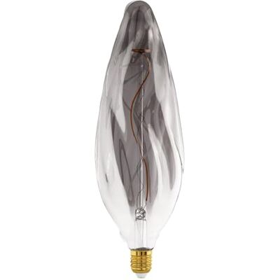 EGLO Grosse ampoule LED E27 filament spirale, lampe décorative à intensité variable, luminaire vintage en verre fumé, 4 watts, 100 lumens, blanc chaud, 2000 K, L 34,5 cm EGLO Grosse ampoule LED E27 filament spirale, lampe décorative à intensité variable, luminaire vintage en verre fumé, 4 watts, 100 lumens, blanc chaud, 2000 K, L 34,5 cm