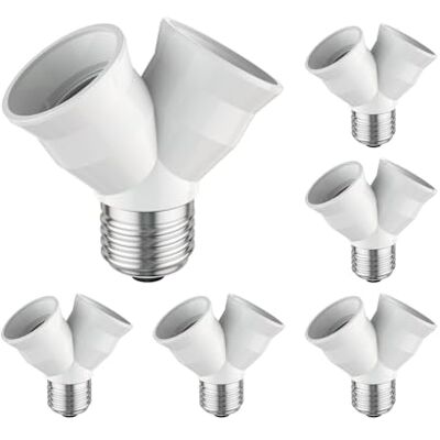 ledscom.de 6x E27 culot, adaptateur splitter double, blanc ledscom.de 6x E27 culot, adaptateur splitter double, blanc