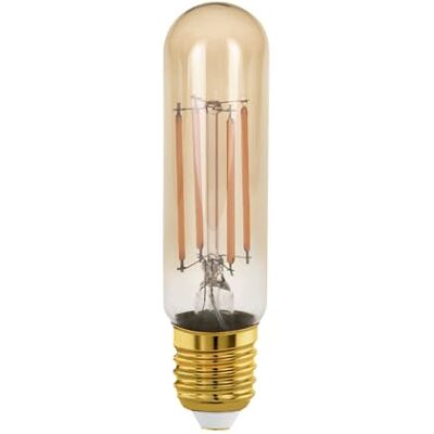EGLO Ampoule LED tube E27 dimmable, lampe Edison à incandescence Golden Vintage, éclairage rétro, 4 watts (correspond à 28 watts), 300 lumens, blanc chaud, doré, 1700 Kelvin, T32, Ø 3,2 cm EGLO Ampoule LED tube E27 dimmable, lampe Edison à incandescence Golden Vintage, éclairage rétro, 4 watts (correspond à 28 watts), 300 lumens, blanc chaud, doré, 1700 Kelvin, T32, Ø 3,2 cm