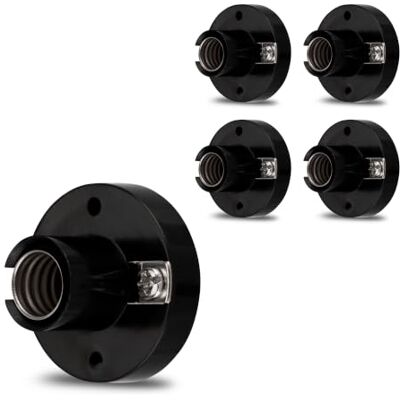 REV Lot de 5 douilles E10 pour ampoules à incandescence jusqu'à 40 W, noir REV Lot de 5 douilles E10 pour ampoules à incandescence jusqu'à 40 W, noir