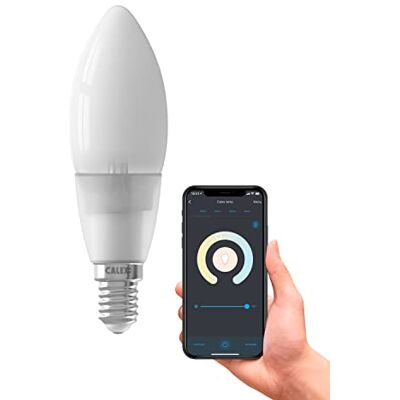 CALEX Lampe Smart E14 avec application et commande vocale Alexa (4,5 W), ampoule LED Wifi à intensité variable, blanc chaud CALEX Lampe Smart E14 avec application et commande vocale Alexa (4,5 W), ampoule LED Wifi à intensité variable, blanc chaud