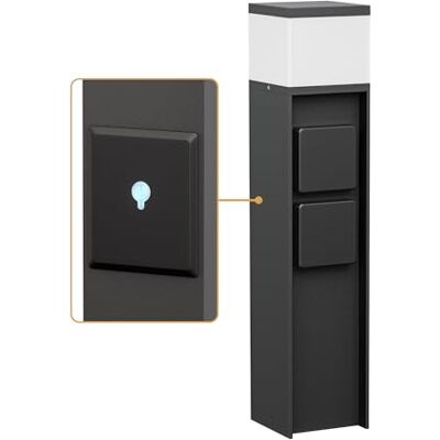ledscom.de Borne d'éclairage PODEL pour l'extérieur, Smart Home, 39cm, noir, 2 prises de courant, ampoule G9 incluse, 501lm, blanc chaud ledscom.de Borne d'éclairage PODEL pour l'extérieur, Smart Home, 39cm, noir, 2 prises de courant, ampoule G9 incluse, 501lm, blanc chaud