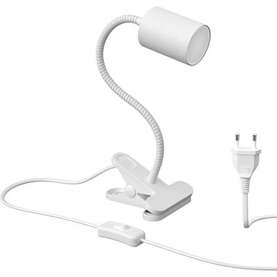 ledscom.de Lampe à pince WAIKA avec col de cygne et interrupteur blanc mat, ampoule LED GU10 incluse (blanc chaud, 4,914W, 450lm, 100°) ledscom.de Lampe à pince WAIKA avec col de cygne et interrupteur blanc mat, ampoule LED GU10 incluse (blanc chaud, 4,914W, 450lm, 100°)