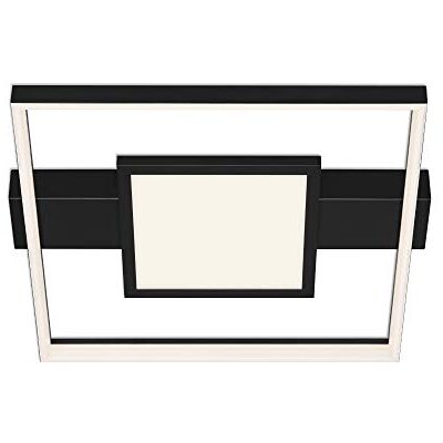 Briloner Leuchten 3028-015 Lampe Plafond LED à intensité variable avec éclairage central et fonction mémoire 38 W 3400 lm 3000 K Noir 435 x 400 x 66 mm Briloner Leuchten 3028-015 Lampe Plafond LED à intensité variable avec éclairage central et fonction mémoire 38 W 3400 lm 3000 K Noir 435 x 400 x 66 mm