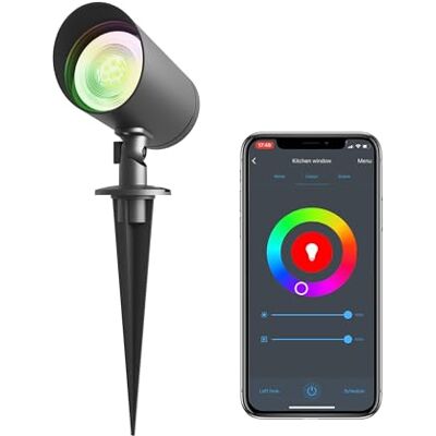 CALEX Outdoor Spot GU10 WiFi, avec ampoule connectée, RGB 16M couleurs, Alexa/Google/Siri, Dimmable, Noir CALEX Outdoor Spot GU10 WiFi, avec ampoule connectée, RGB 16M couleurs, Alexa/Google/Siri, Dimmable, Noir
