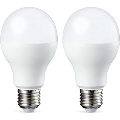Amazon Basics E27 LED ampoule - 10.5W, Blanc, Dimmable, Pack de 2 - Ampoule LED Amazon Basics E27 LED ampoule - 10.5W, Blanc, Dimmable, Pack de 2 - Ampoule LED