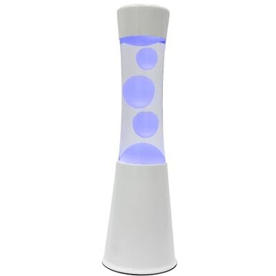 Fisura – Lampe à Lave LED 7 Couleurs à Effet Relaxant. Changeante de Couleur Avec Base Blanche. Cadeau. Mesures: 30 cm x 9 cm x 9 cm. Fisura – Lampe à Lave LED 7 Couleurs à Effet Relaxant. Changeante de Couleur Avec Base Blanche. Cadeau. Mesures: 30 cm x 9 cm x 9 cm.