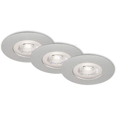Briloner Leuchten Lot de 3 spots LED encastrables 5 W chacun 460 lm chacun 3000 K IP44 Chrome mat 90 x 25 mm (diamètre x hauteur) Briloner Leuchten Lot de 3 spots LED encastrables 5 W chacun 460 lm chacun 3000 K IP44 Chrome mat 90 x 25 mm (diamètre x hauteur)
