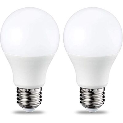Amazon Basics Ampoule LED E27 - 9 W, blanc chaud, dimmable, lot de 2 Amazon Basics Ampoule LED E27 - 9 W, blanc chaud, dimmable, lot de 2