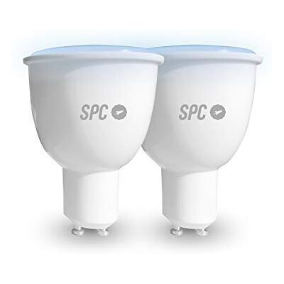 SPC Bombilla Inteligente Aura 450/ Casquillo GU10/ 5.5W/ 450 Lúmenes/ 2700-6500K/ 2 unidades SPC Bombilla Inteligente Aura 450/ Casquillo GU10/ 5.5W/ 450 Lúmenes/ 2700-6500K/ 2 unidades