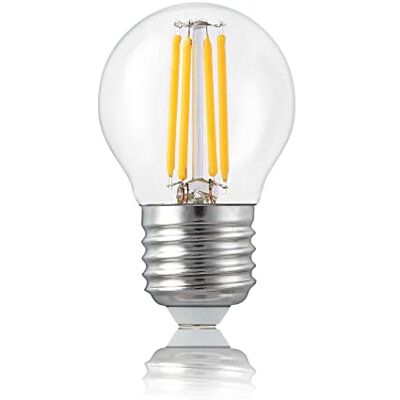 Hellum Lot de 1 ampoule LED E27 blanc chaud avec mini globe 4,5 W de rechange pour ampoules à incandescence 40 W 470 lm 2700 K E27 pour éclairage LED 209112 Hellum Lot de 1 ampoule LED E27 blanc chaud avec mini globe 4,5 W de rechange pour ampoules à incandescence 40 W 470 lm 2700 K E27 pour éclairage LED 209112