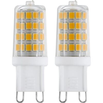 EGLO Lot de 2 ampoules à broche LED G9, lampes crayon, 3 watts chacune EGLO Lot de 2 ampoules à broche LED G9, lampes crayon, 3 watts chacune