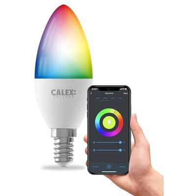 CALEX Ampoule LED Connectée, E14, B35, RGB & Blanc Chaud, Wi-Fi, Réglable Contrôlez l’éclairage connecté à la voix et réglez couleurs, scènes, routines et minuteries dans l’appli Smart CALEX Ampoule LED Connectée, E14, B35, RGB & Blanc Chaud, Wi-Fi, Réglable Contrôlez l’éclairage connecté à la voix et réglez couleurs, scènes, routines et minuteries dans l’appli Smart