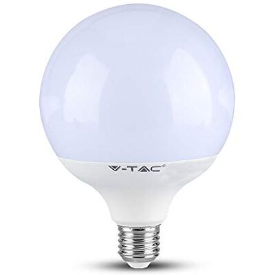 V-TAC Ampoule LED 18 W (équivalent à 125 W) Économie d'énergie Forme G120 classique Avec LED Samsung 6400 K Blanc standard E27 (base ES) 30 000 heures V-TAC Ampoule LED 18 W (équivalent à 125 W) Économie d'énergie Forme G120 classique Avec LED Samsung 6400 K Blanc standard E27 (base ES) 30 000 heures