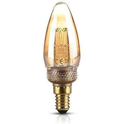 V-TAC Ampoule LED E14 2 W Bougie Filament Ambré Art 1800 K V-TAC Ampoule LED E14 2 W Bougie Filament Ambré Art 1800 K