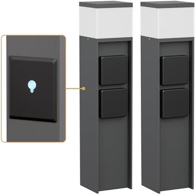 ledscom.de 2 bornes lumineuses PODEL pour l'extérieur, domotique, 39 cm, anthracite, 2 prises, ampoule G9 incluse, 501 lm, blanc chaud ledscom.de 2 bornes lumineuses PODEL pour l'extérieur, domotique, 39 cm, anthracite, 2 prises, ampoule G9 incluse, 501 lm, blanc chaud