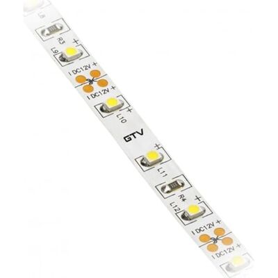 GTV Bande LED Flash 2835MW 50 m 60 LED à intensité variable divisible tous les 5 cm 3,7 W 12 V CC 8 mm de large Blanc chaud 3200 K GTV Bande LED Flash 2835MW 50 m 60 LED à intensité variable divisible tous les 5 cm 3,7 W 12 V CC 8 mm de large Blanc chaud 3200 K